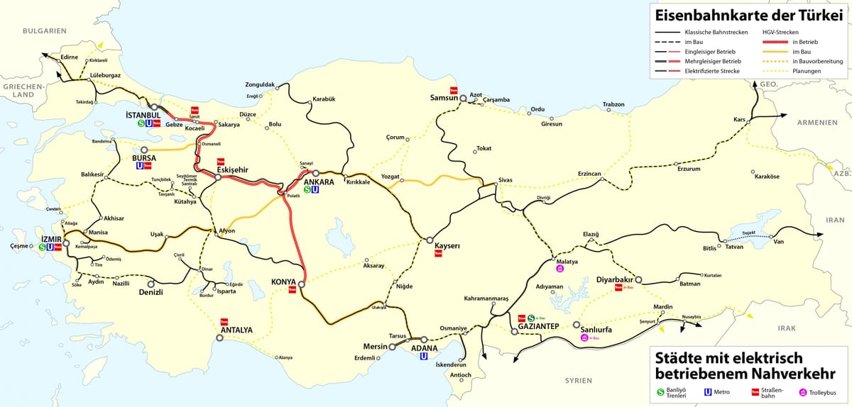 mapa Turcji Dworzec