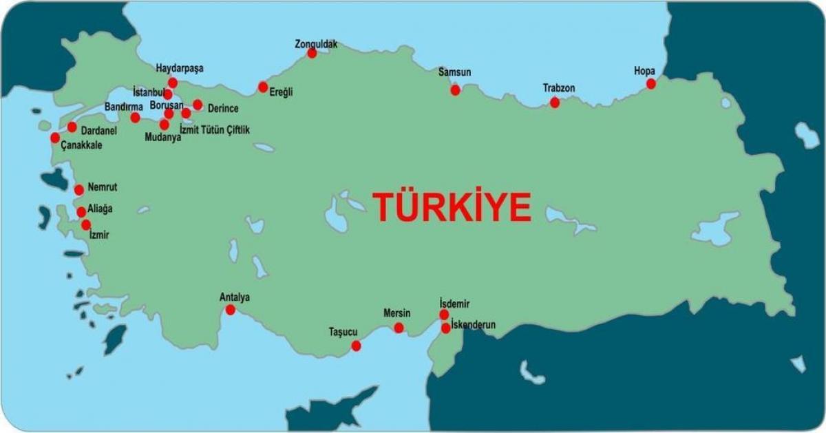 mapa Turcji portów