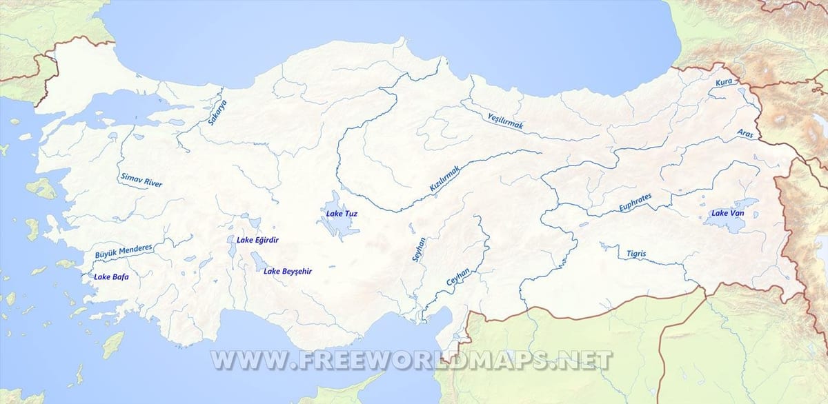 mapa rzeki Turcji