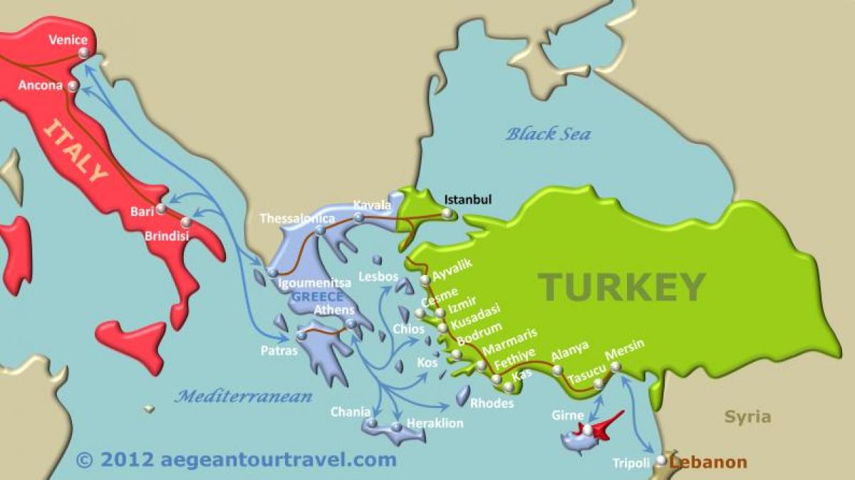 mapa Turcji na prom