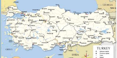 Turcja kraj mapie sąsiednich krajów