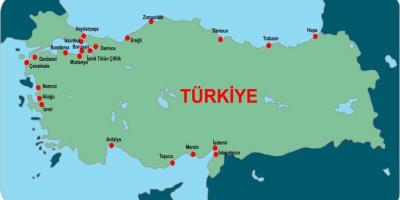 Mapa Turcji portów