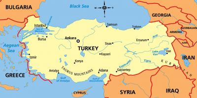 Mapa Turcji kontynentu