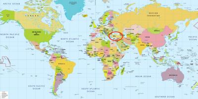Mapa świata pokazująca Turcja