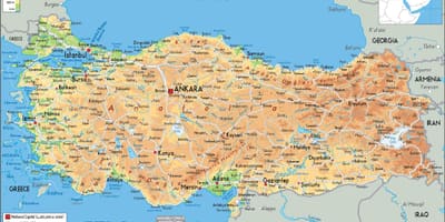 Mapa Turcji wyspy